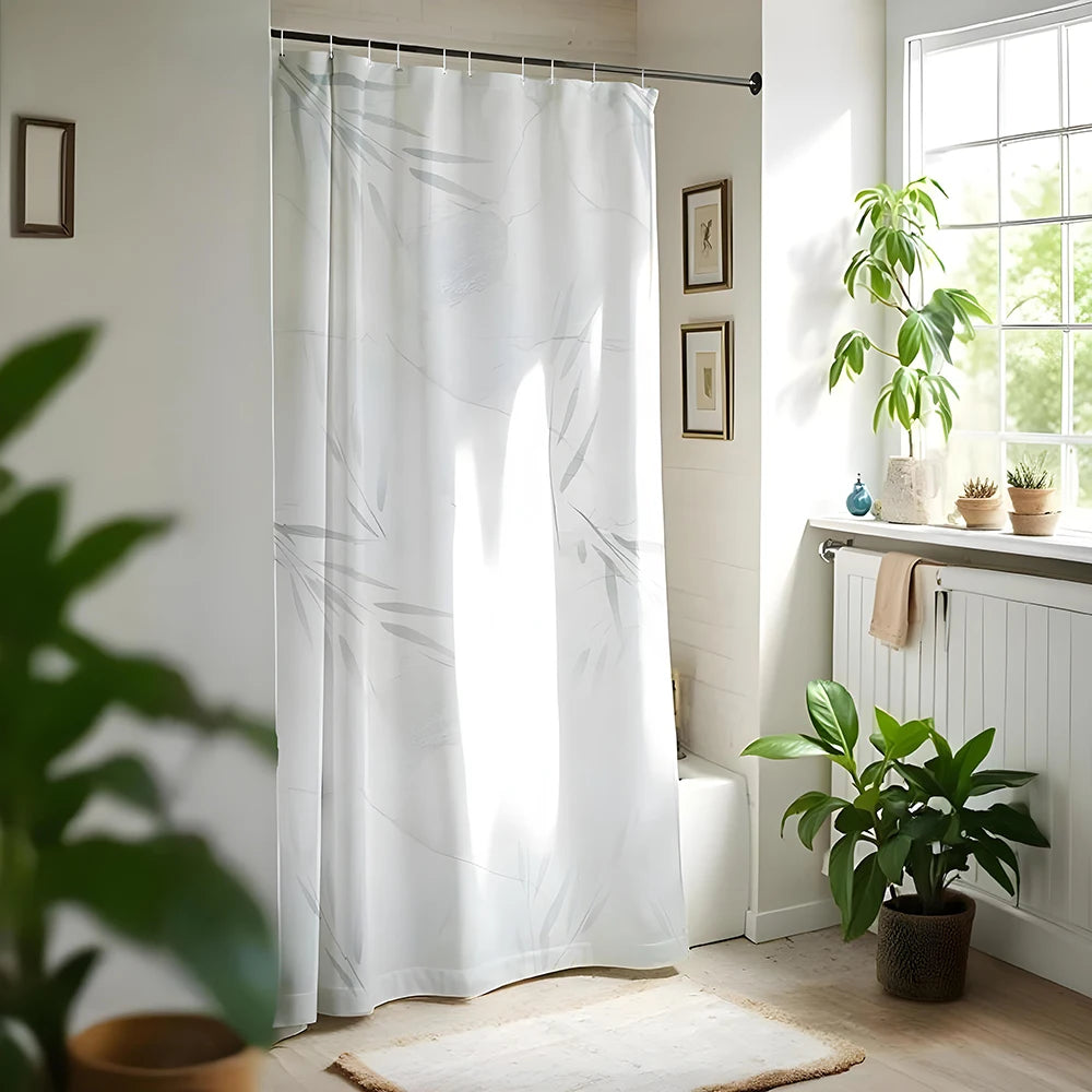 Rideau de douche vagues en PEVA imperméable, effet drapé ondulé - Nesty (vue 12)
