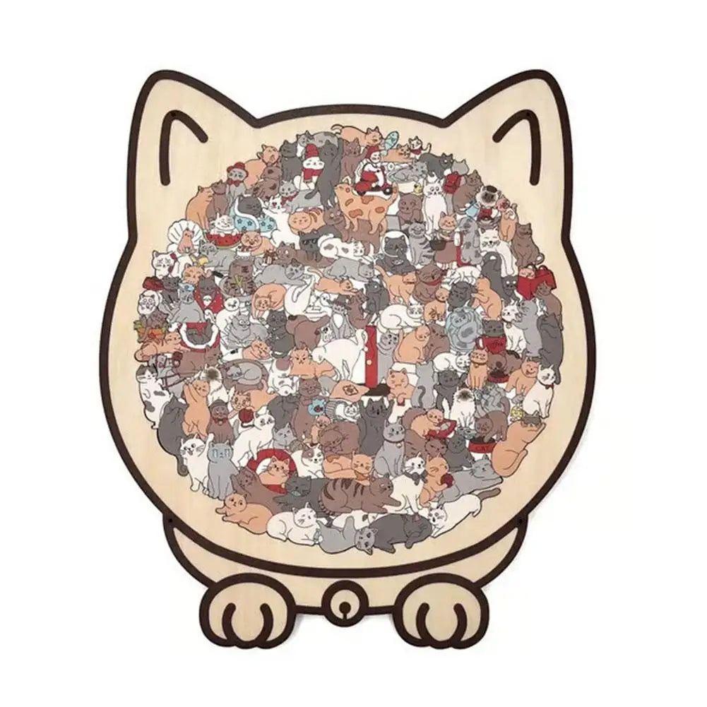 Puzzle en bois 135 pièces Nesty - Chat aux tons Morandi (vue 9)