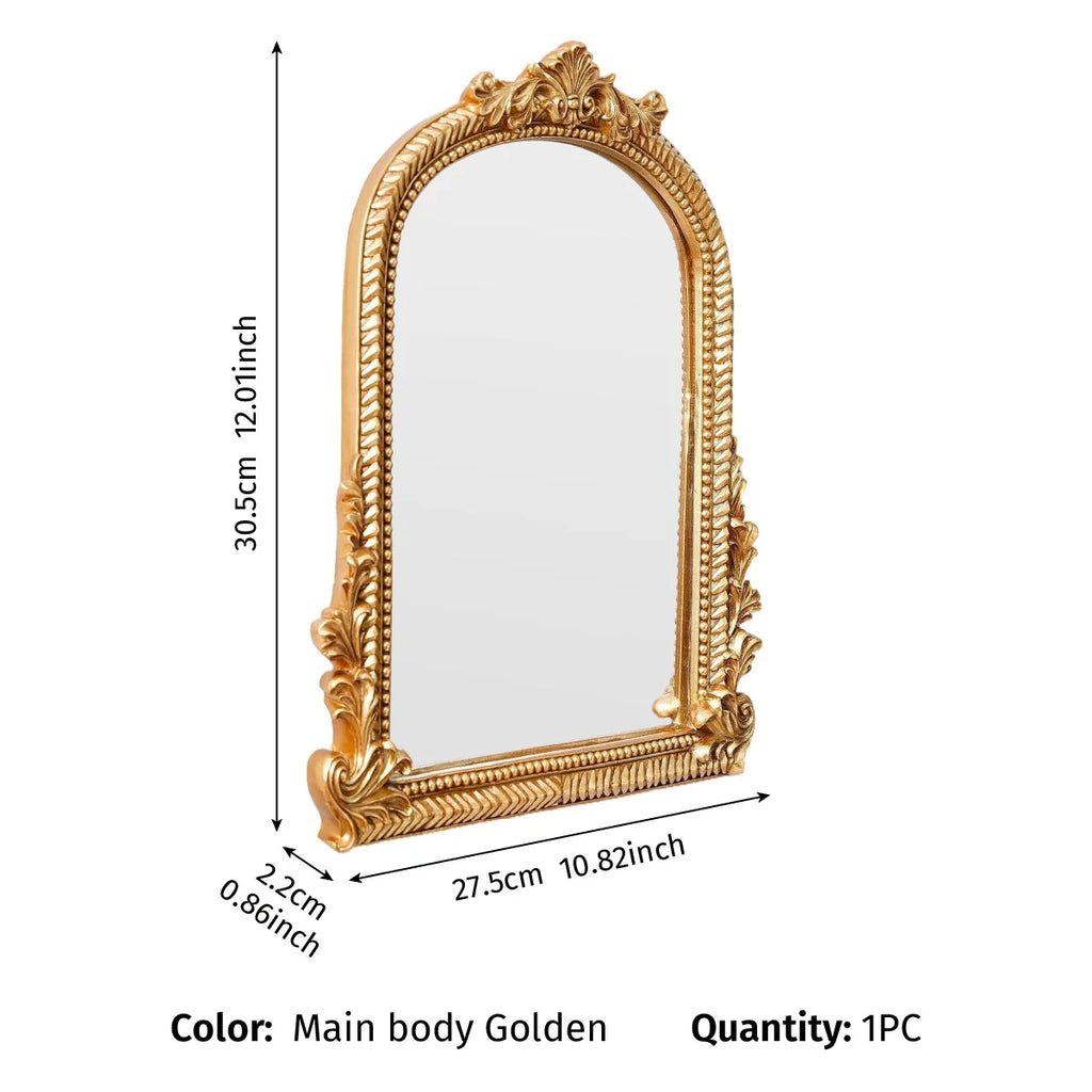 Miroir cintré doré ouvragé Nesty - Coiffeuse ou mur (vue 6)