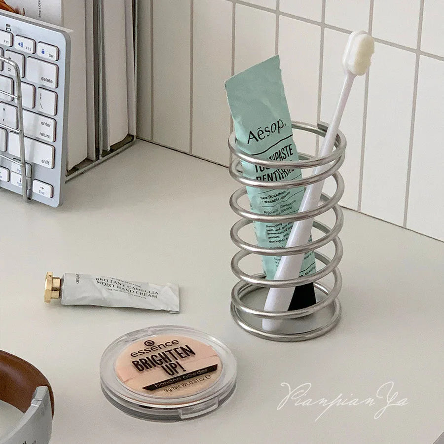 Porte-brosses à dents en inox Nesty - Utilisé avec dentifrice et brosse à dents