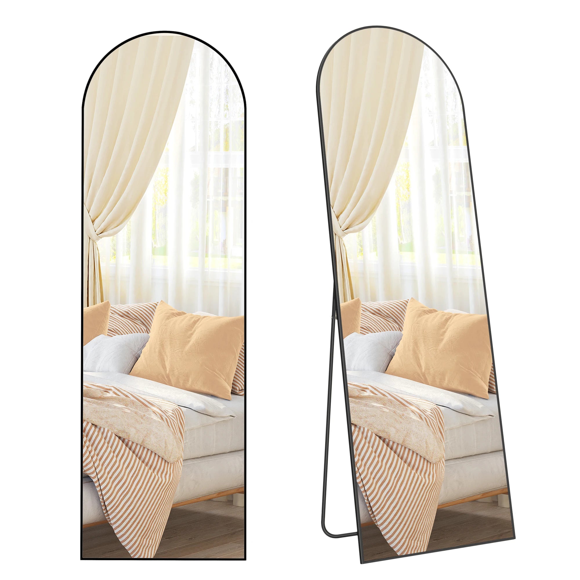 Miroir psyché cintré 160 x 50 cm — cadre en aluminium (vue 6) - Nesty