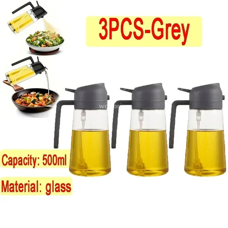 Flacon vaporisateur et verseur d'huile en verre, 500 ml - Nesty (vue 22)