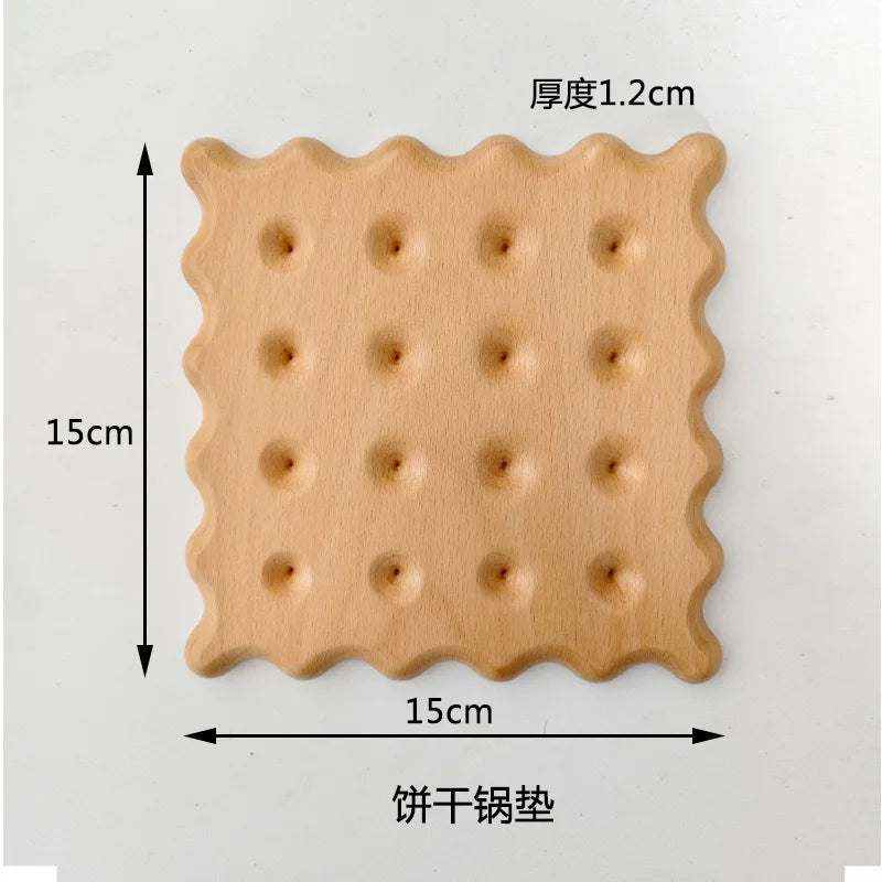 Dessous de verre en bois forme biscuit, déco gourmande (vue 7) - Nesty