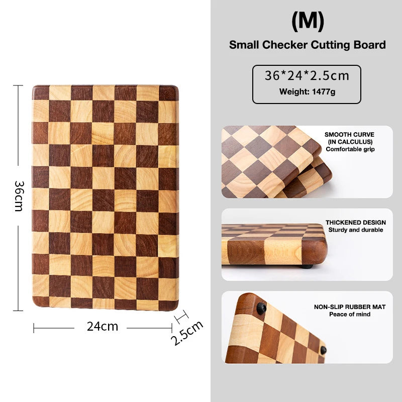 Planche à découper en bois massif, motif mosaïque (vue 8) - Nesty