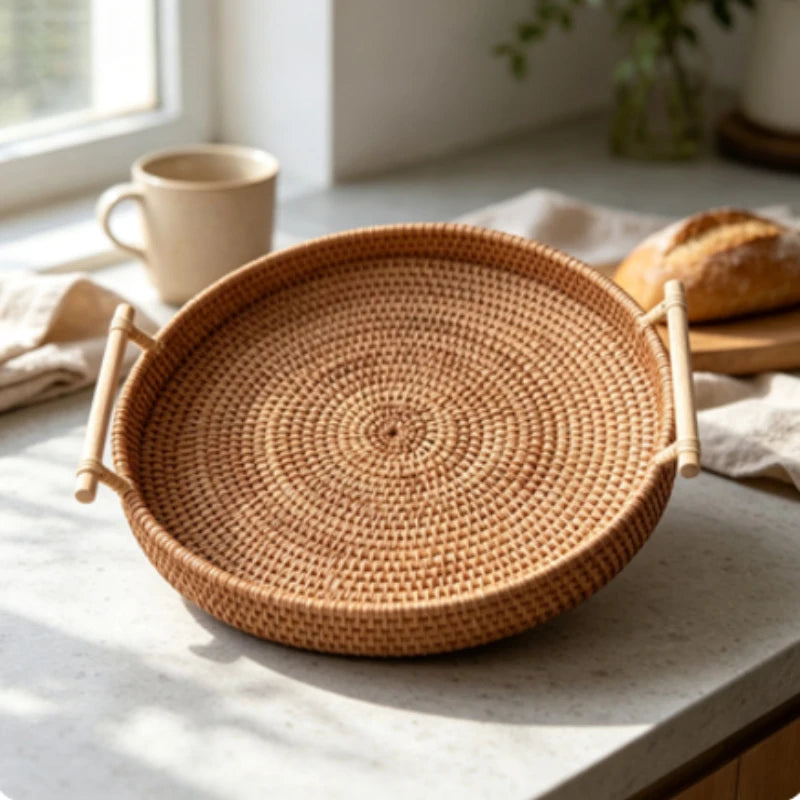 Panier de rangement en rotin tressé main avec couvercle - Nesty (vue 1)
