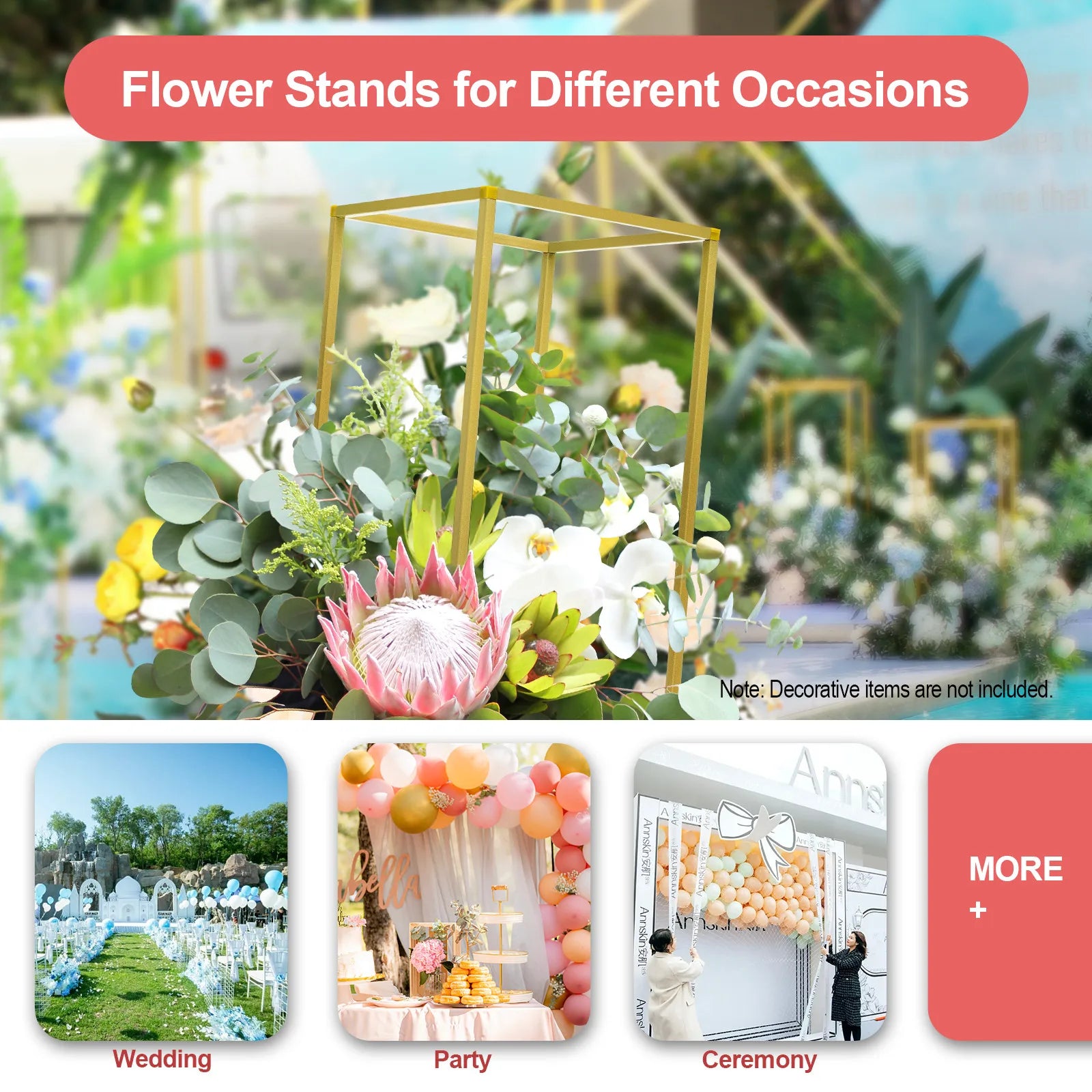 Support floral en métal doré — lot de 10 (vue 7) - Nesty