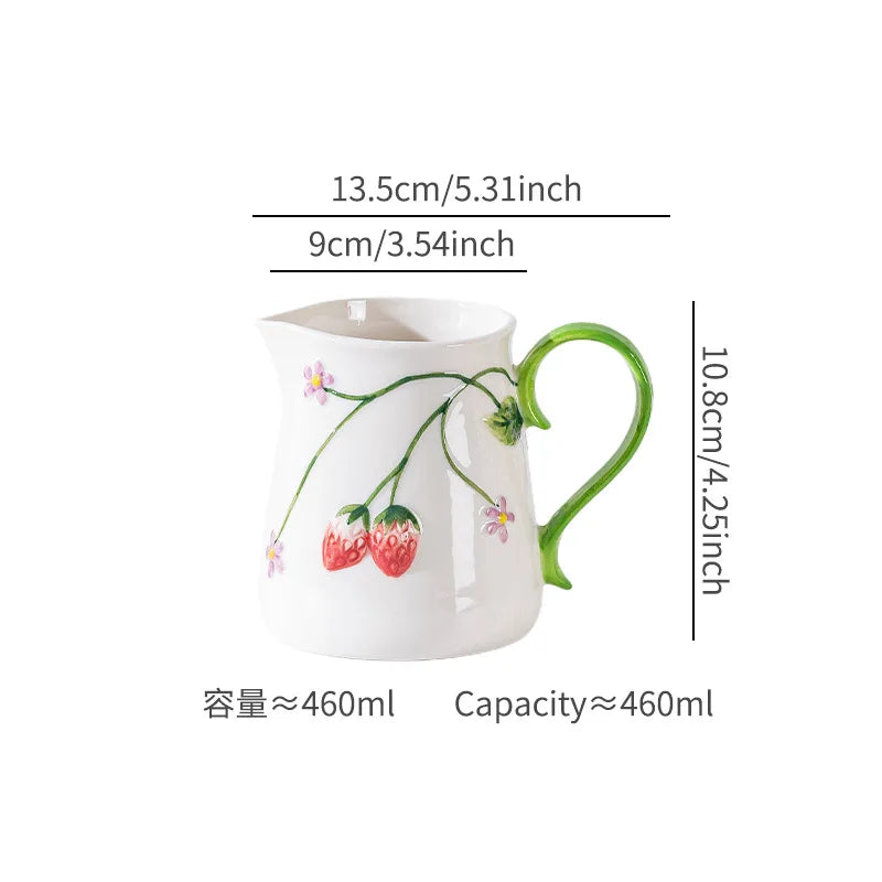 Pichet en céramique à motif fraise en relief, 1,7L - Nesty (vue 8)