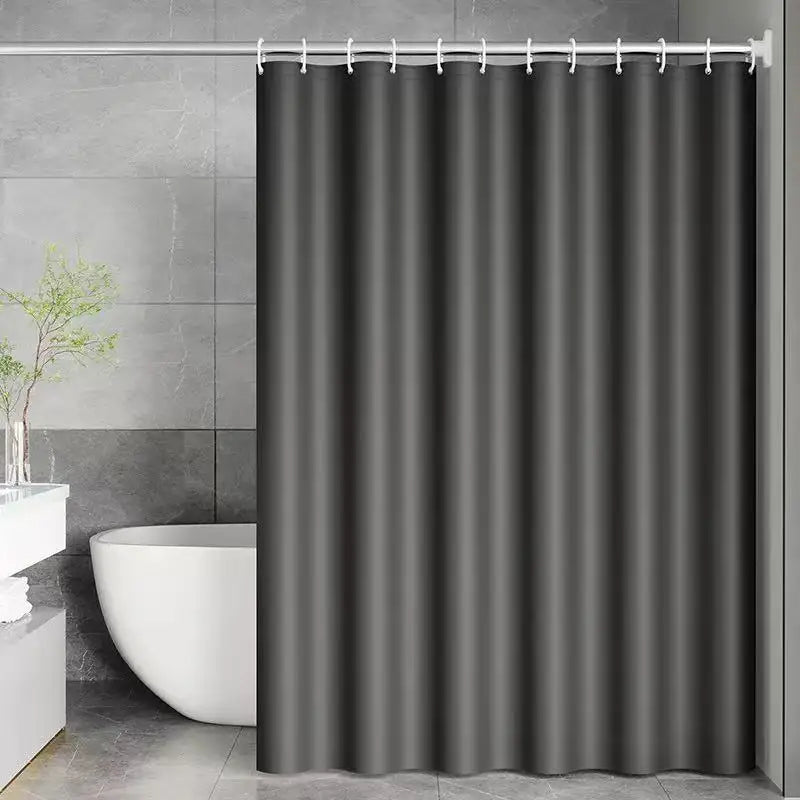 Rideau de douche opaque en PEVA — anneaux métalliques et toucher soyeux (vue 10) - Nesty