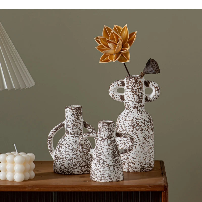 Vase en céramique motif tacheté, terrarium décoratif - Nesty (vue 2)