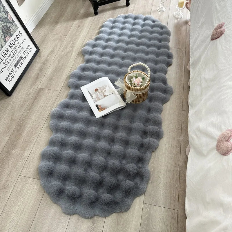 Tapis ovale en fausse fourrure douce Nesty - Chevet (vue 5)