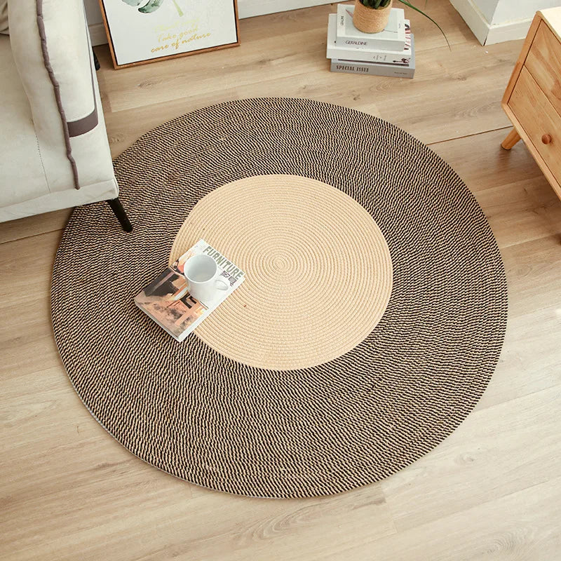 Petit tapis rond tissé à franges (vue 8) - Nesty