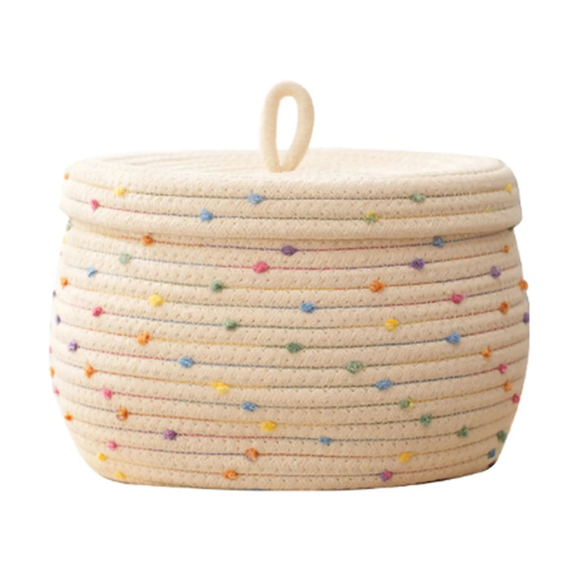 Panier de rangement rond en corde de coton - Nesty (vue 5)