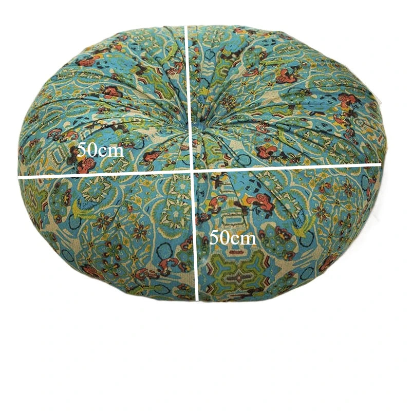 Gros coussin de sol en coton et lin épais Nesty - Esprit marocain (vue 6)