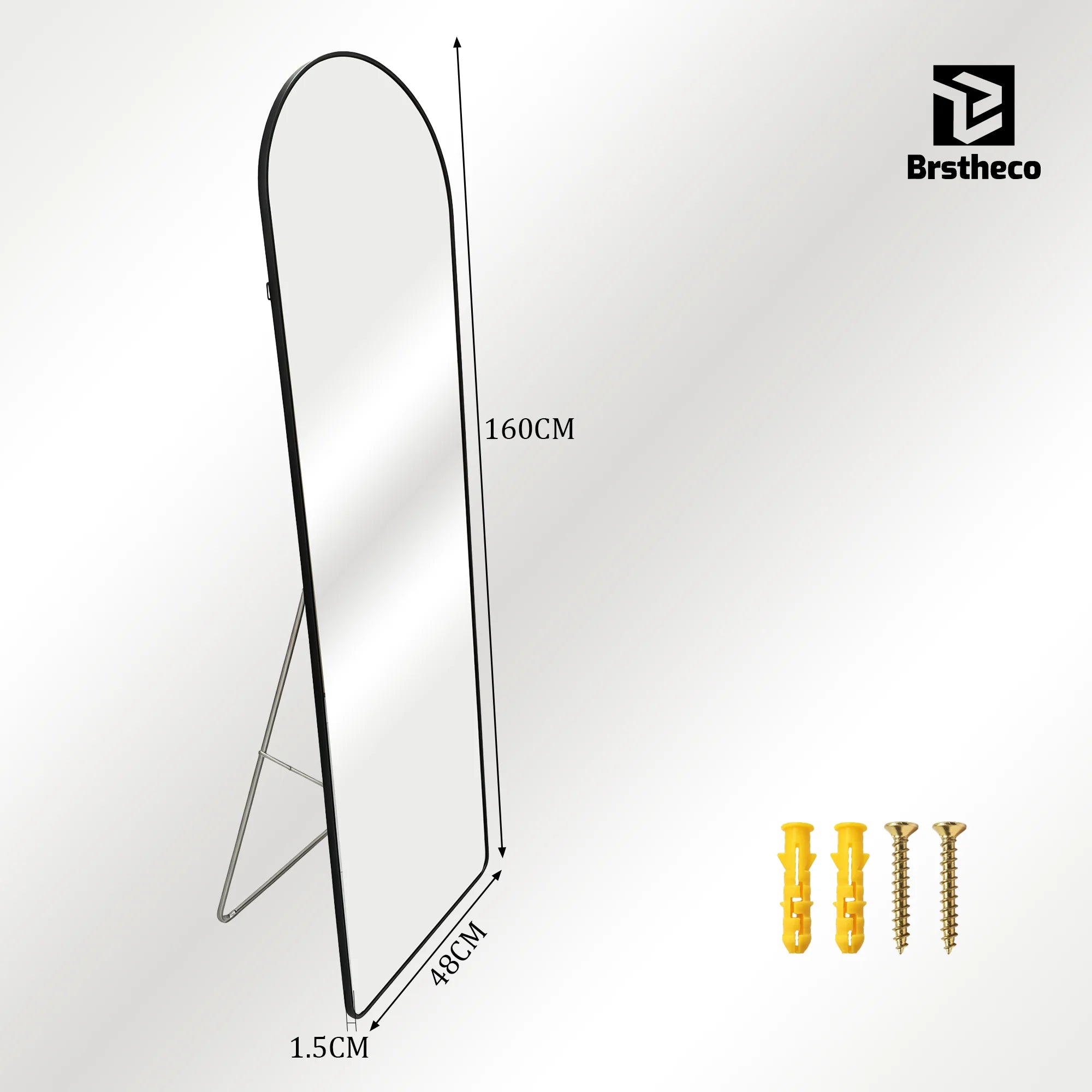 Miroir grand format Nesty - Cintré ou rond, cadre aluminium (vue 12)
