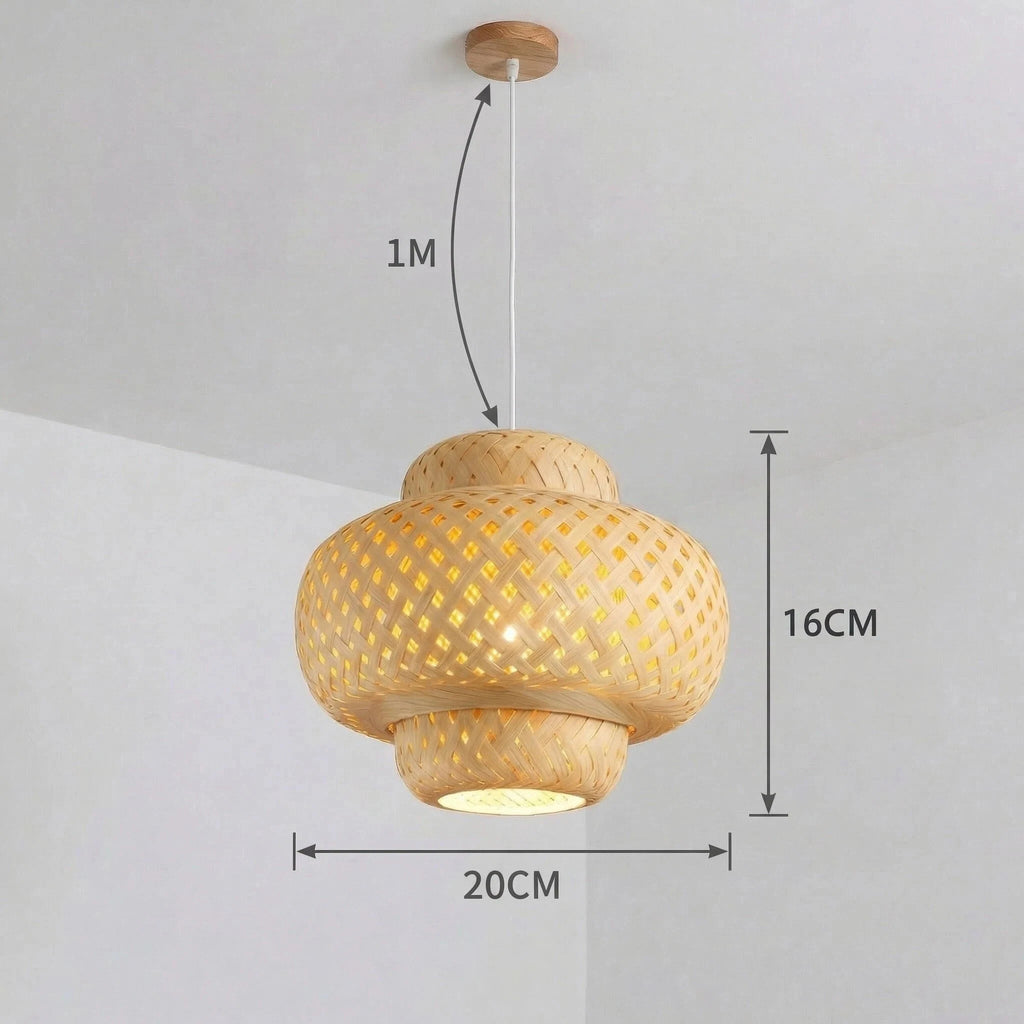 Suspension en bambou tressé Nesty - Luminaire pour salle à manger (vue 8)