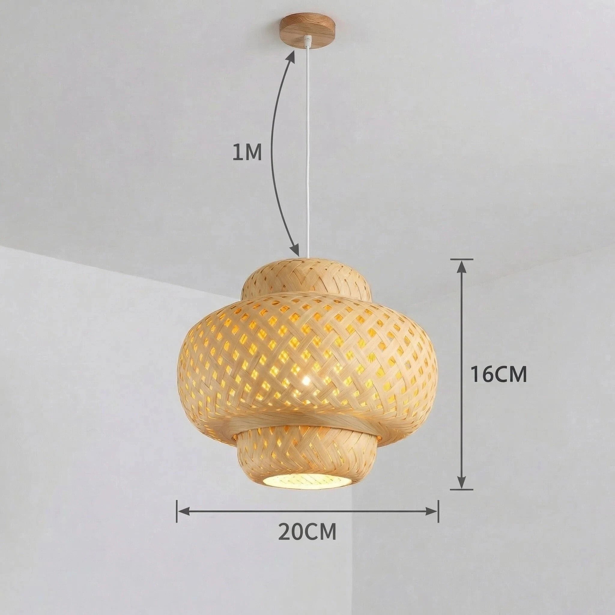 Suspension en bambou tressé Nesty - Luminaire pour salle à manger (vue 8)