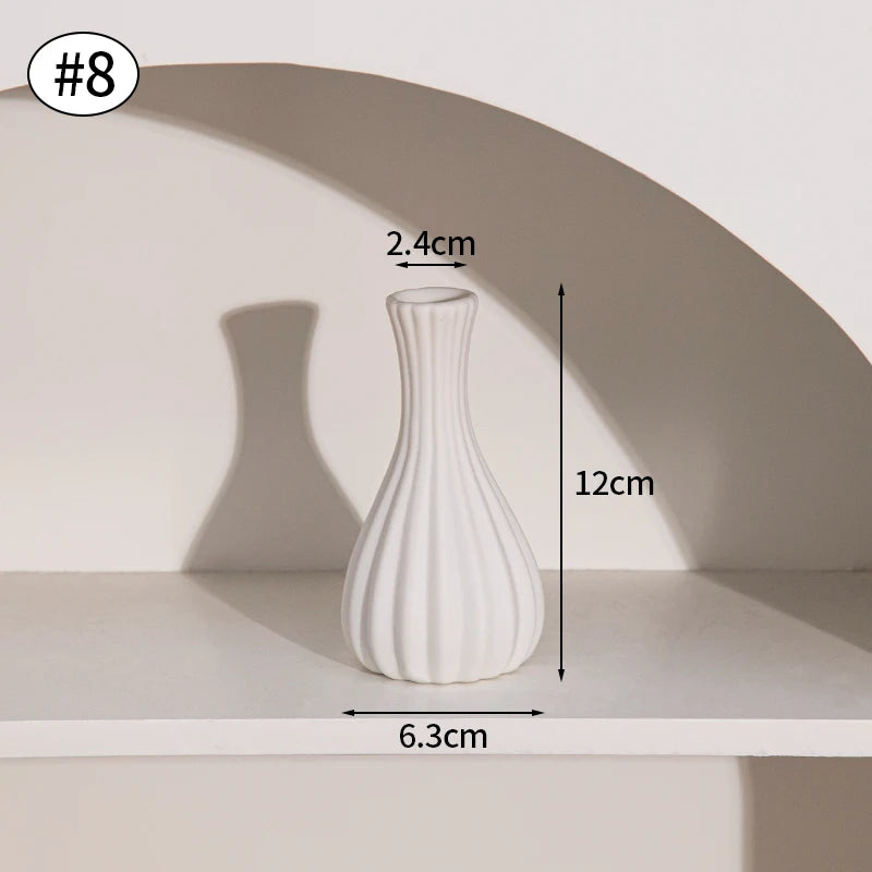 Vase en céramique blanc, style nordique épuré - Nesty (vue 8)