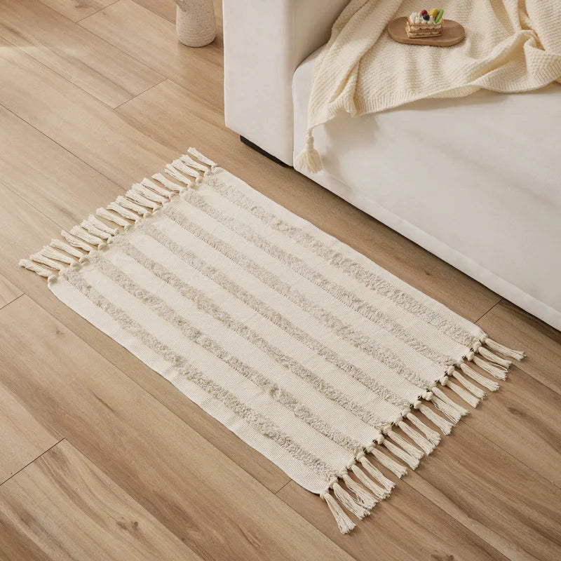 Tapis noué main à franges — motif ethnique (vue 7) - Nesty