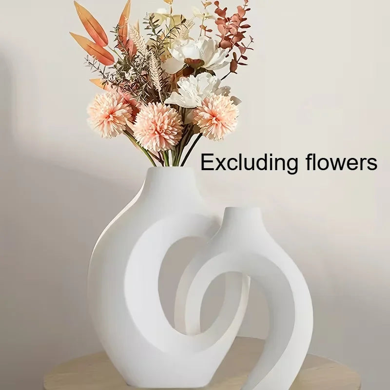 Set de vases blancs en plastique — style européen (vue 8) - Nesty