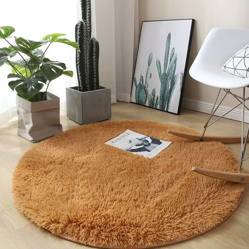 Tapis rond moelleux blanc Nesty - Pour chambre et salon (vue 12)
