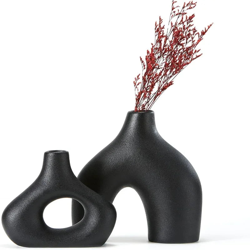 Duo de vases céramique blancs, forme montagne - Nesty (vue 6)