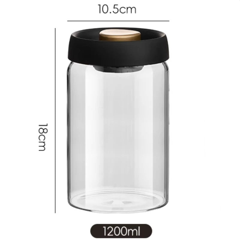 Bocal en verre sous vide pour café en grains, grande contenance - Nesty (vue 9)