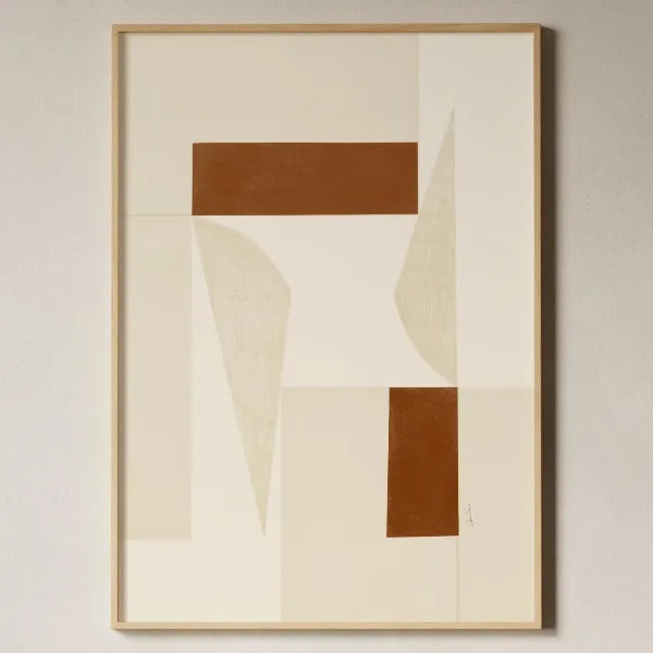 Toile imprimée géométrique texturée Nesty - Art mural minimaliste beige (vue 20)