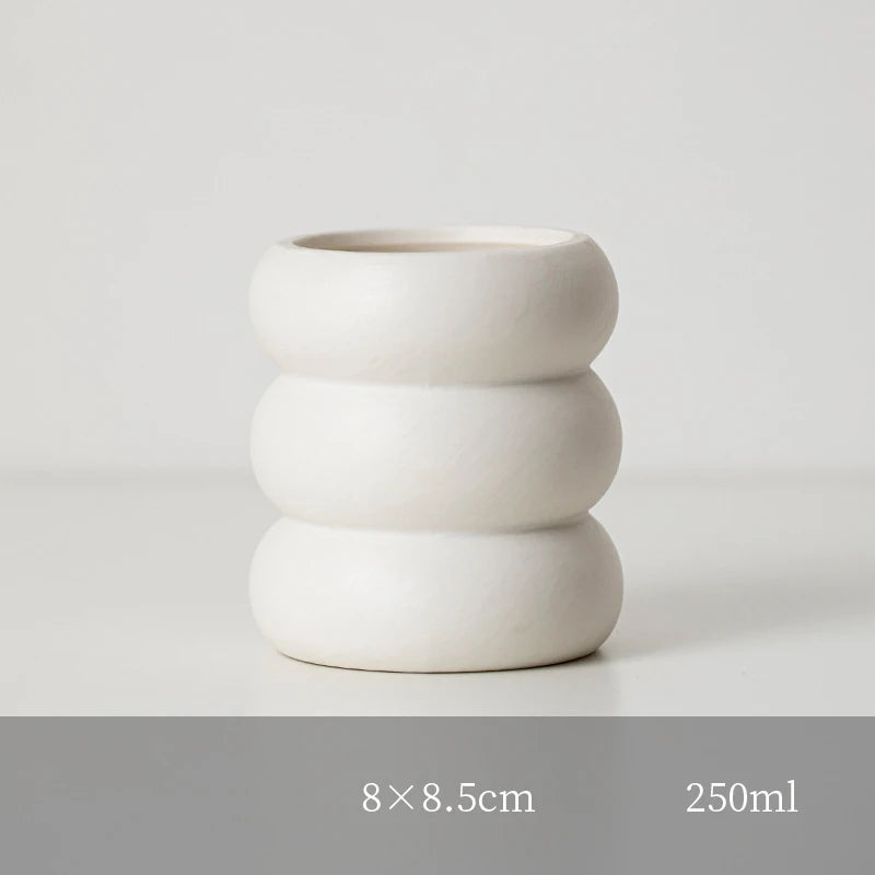 Bougeoir cylindrique en céramique blanche, style nordique (vue 8) - Nesty