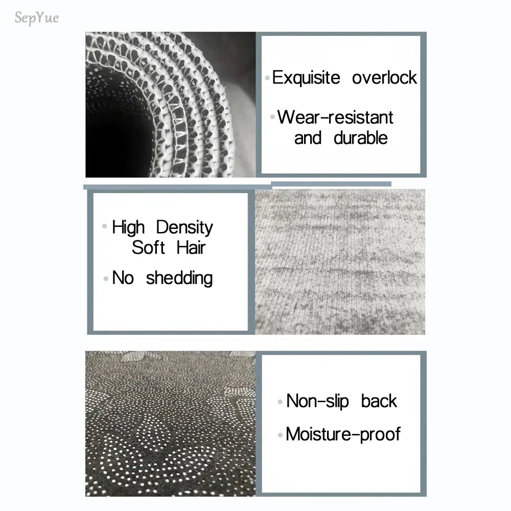 Tapis de chevet long en acrylique Nesty - Uni et absorbant, collage détail matière : lisière, fibres haute densité, envers antidérapant