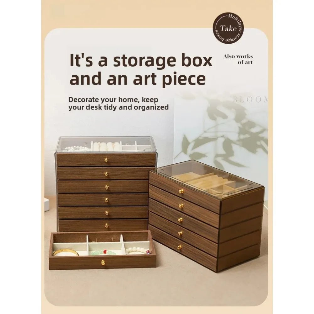 Boîte à bijoux grand format façon bois (vue 5) - Nesty
