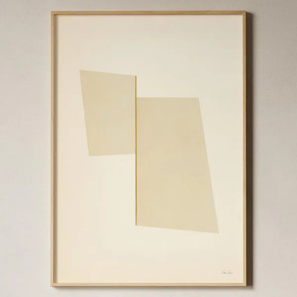 Toile imprimée géométrique texturée — art mural minimaliste beige (vue 9) - Nesty