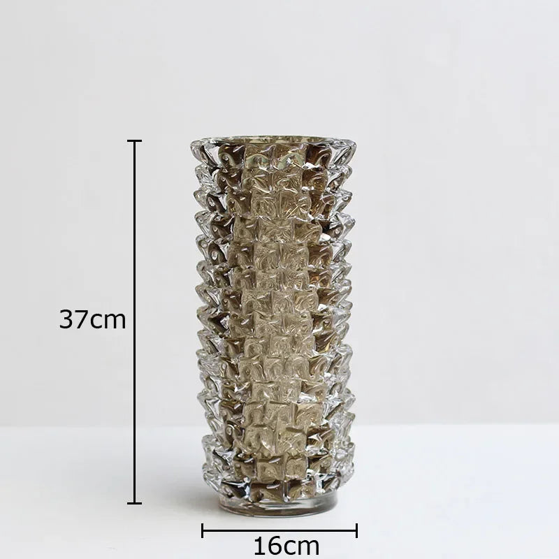 Vase en verre froissé transparent (vue 8) - Nesty