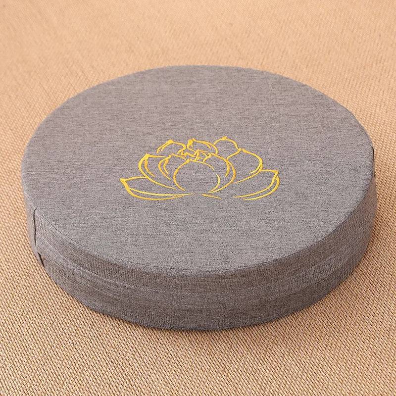 Coussin de méditation en lin Nesty - Texture lotus, modèle compact (vue 8)