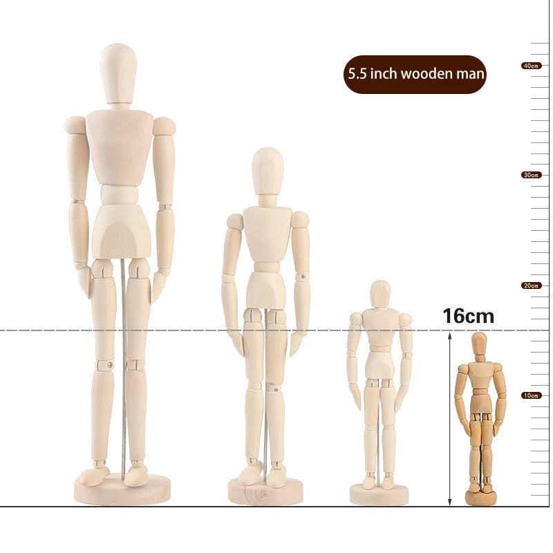 Figurine articulée en bois — silhouette d'artiste - Nesty (vue 12)