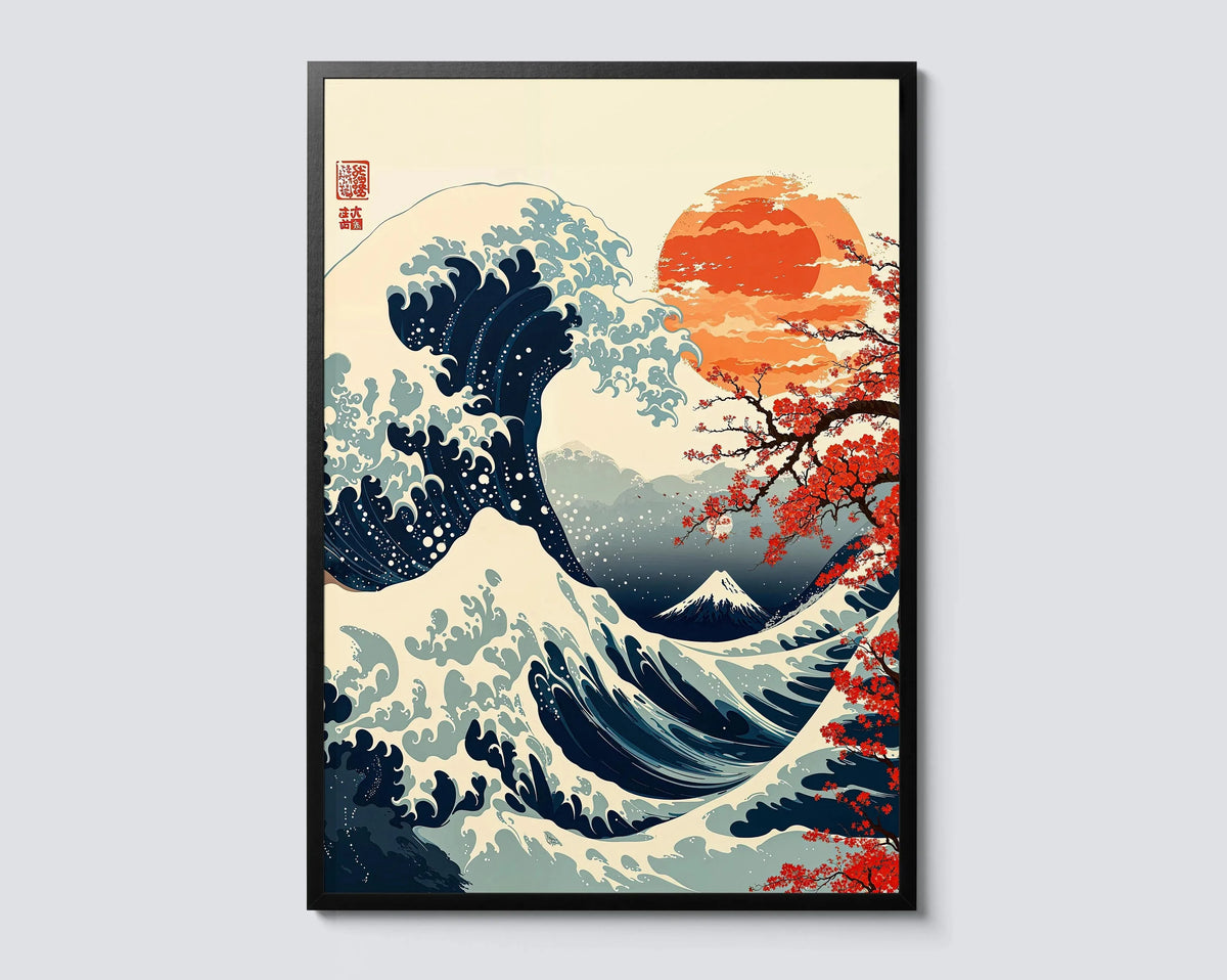 Toile murale vague japonaise Nesty - Mont Fuji au lever du soleil (vue 5)
