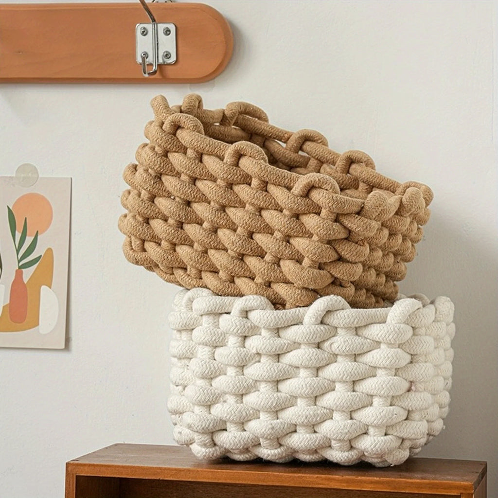 Panier de rangement en corde tressée, fibre naturelle - Nesty (vue 5)
