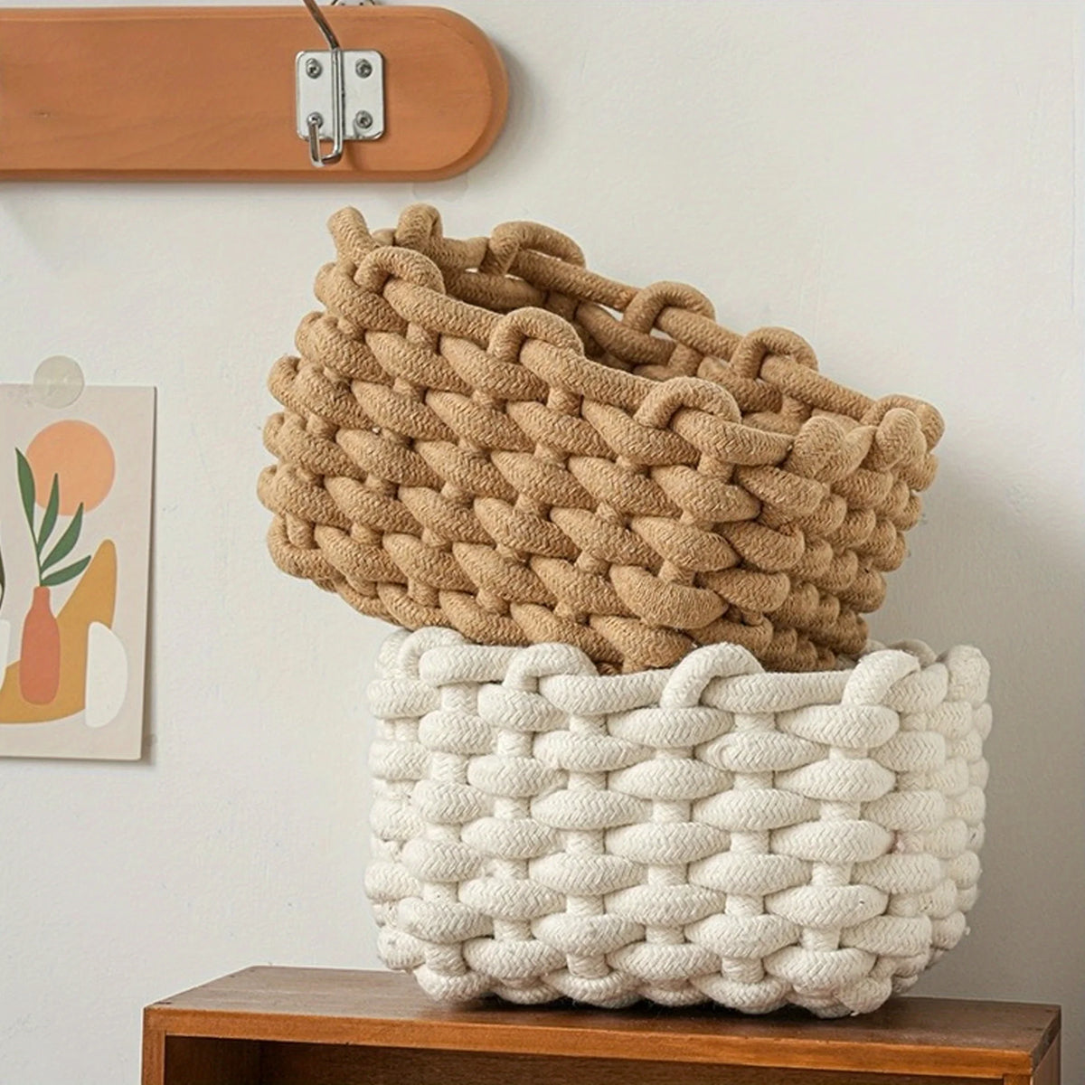 Panier de rangement en corde tressée, fibre naturelle - Nesty (vue 5)