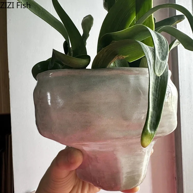 Vase en céramique style wabi-sabi pour composition ikebana - Nesty (vue 5)