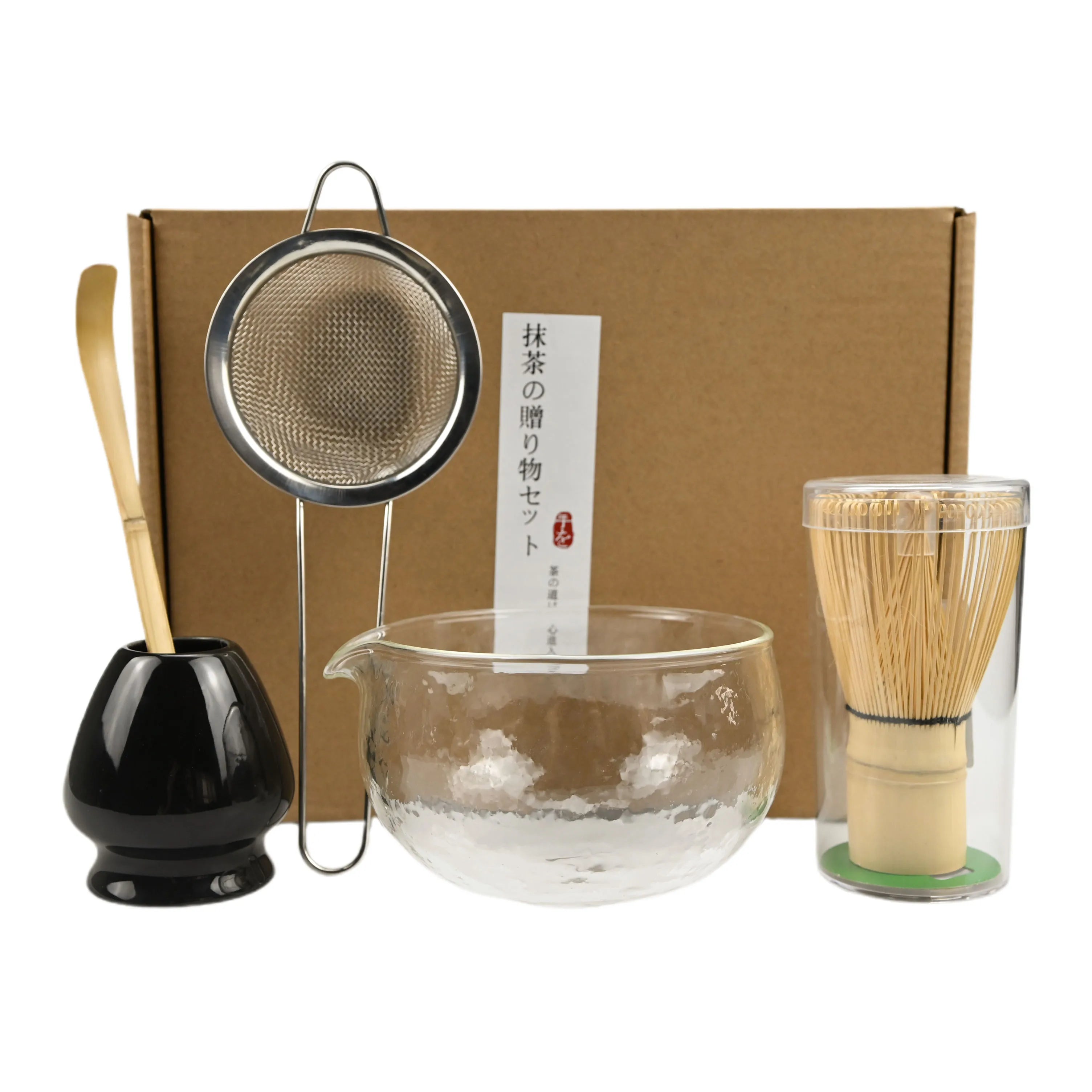 Set matcha en porcelaine, bol, fouet, cuillère et tamis - Nesty (vue 7)