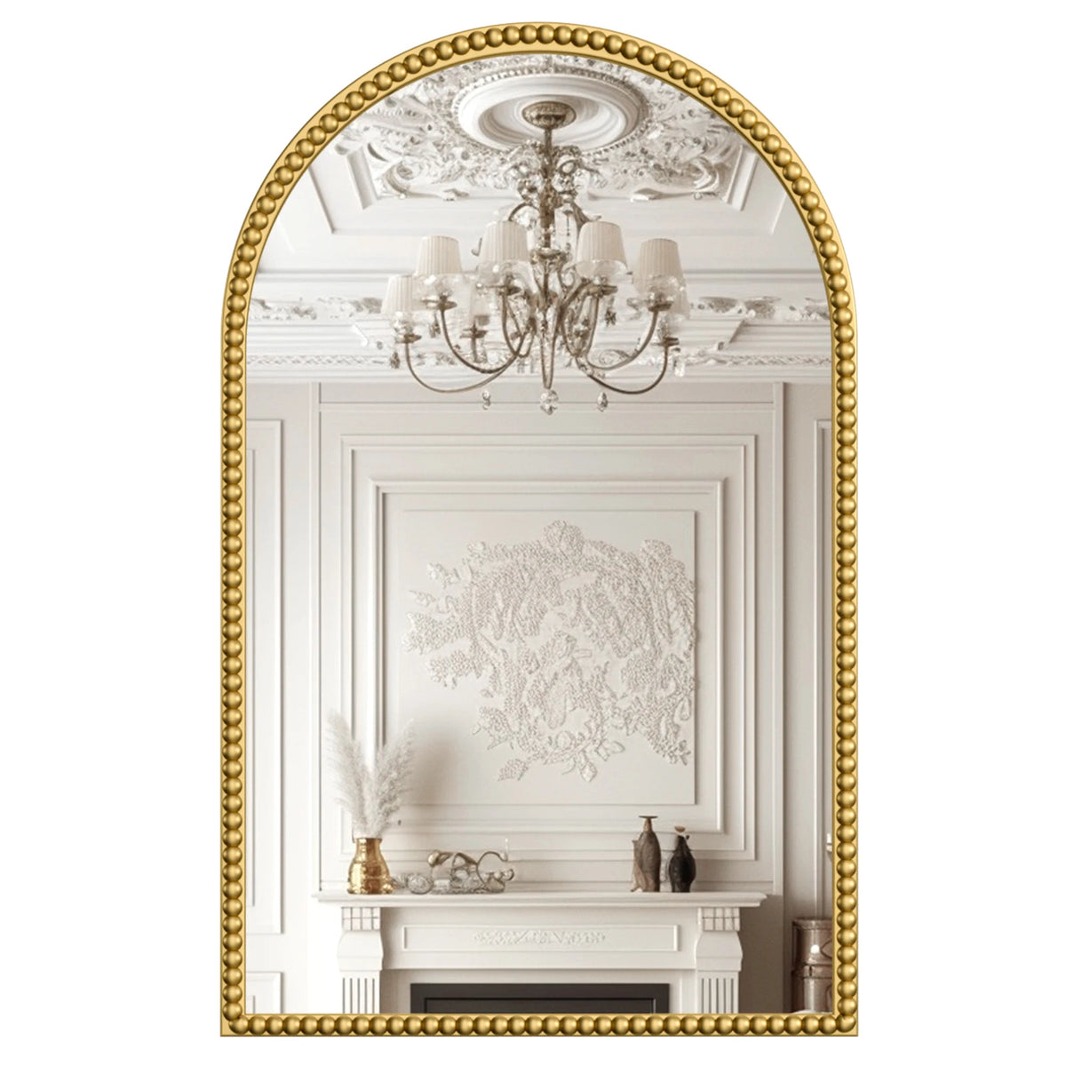 Miroir baroque cintré — relief doré (vue 7) - Nesty