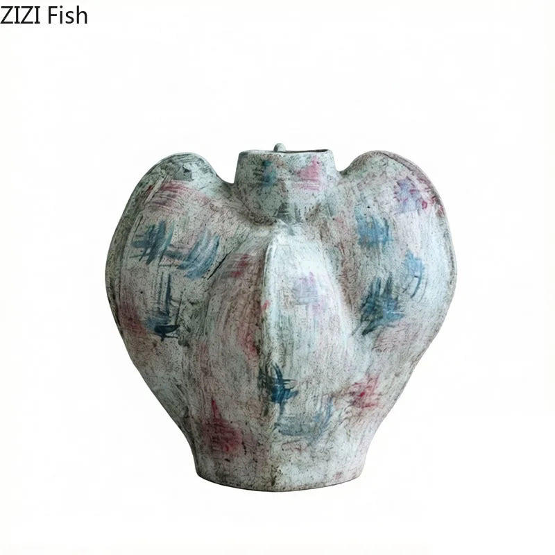Vase en grès peint à la main, culture hydroponique - Nesty (vue 6)