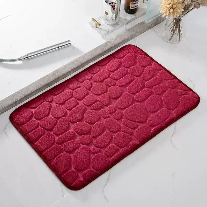 Tapis de bain antidérapant effet galets — relief 3D absorbant - Nesty (vue 5)