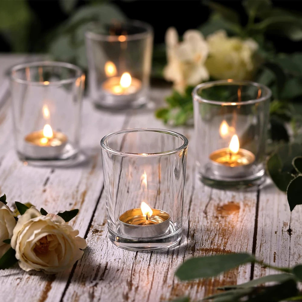 Lot de 12 photophores votifs en verre transparent (vue 5) - Nesty