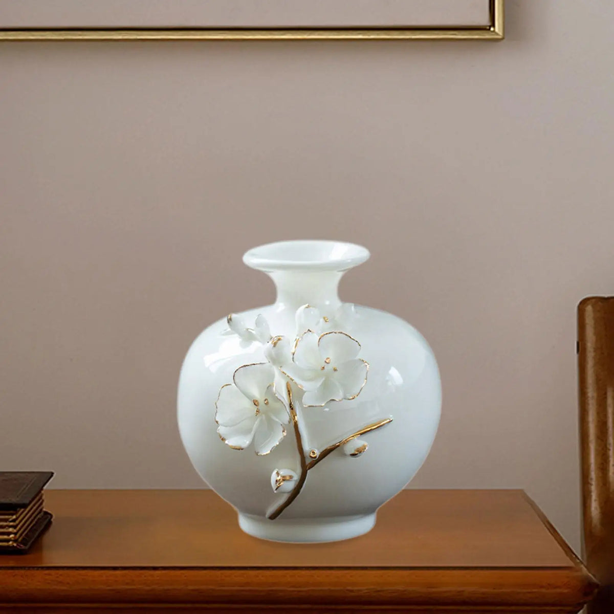 Vase en céramique peint à la main — finition liseré doré (vue 6) - Nesty