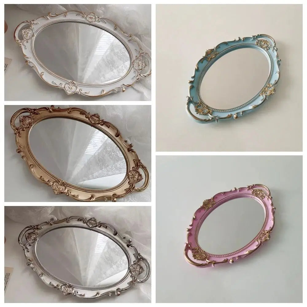 Plateau miroir ovale, style vintage français (vue 5) - Nesty