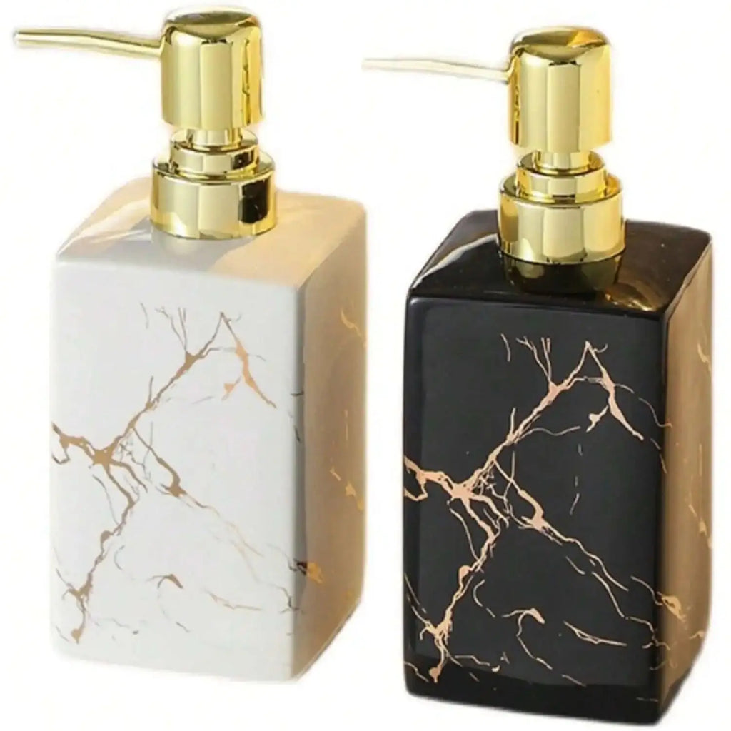 Distributeur de savon en céramique effet marbre (vue 5) - Nesty