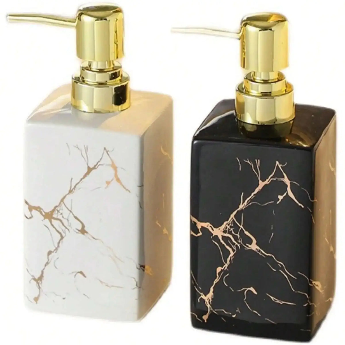 Distributeur de savon en céramique effet marbre (vue 5) - Nesty