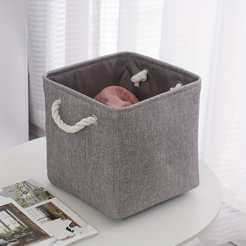 Boîte de rangement pliable en lin pour vêtements (vue 5) - Nesty