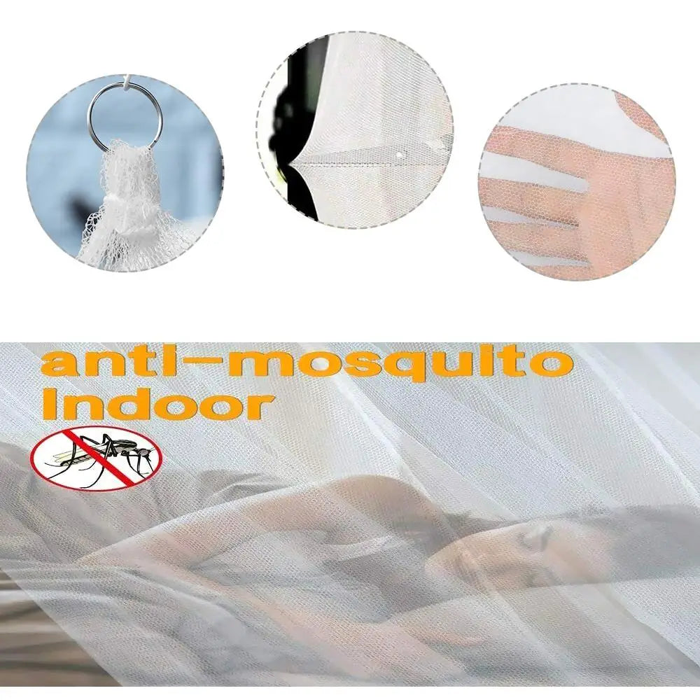 Ciel de lit voilage Nesty - Détails de la fixation et du tissu anti-moustique