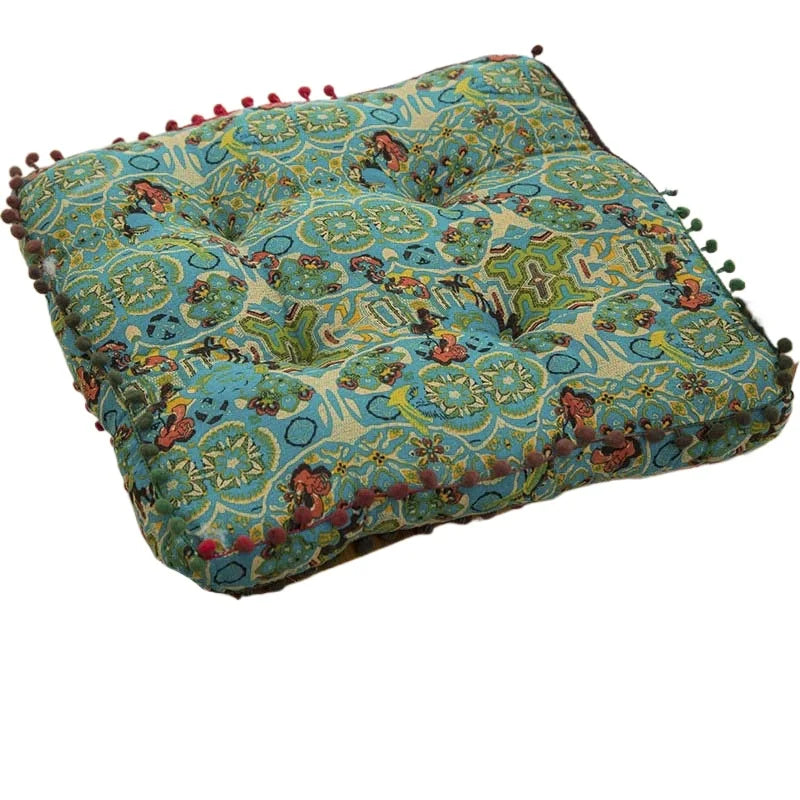 Gros coussin de sol en coton et lin épais Nesty - Esprit marocain (vue 10)